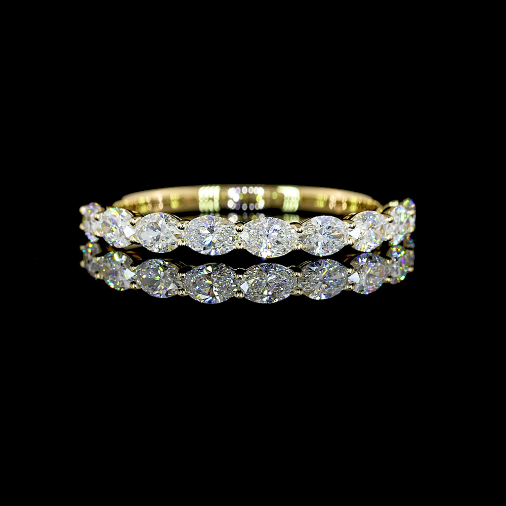 1.71 Cts 14k Yellow Gold Oval Shape Half Eternity Eternity Band