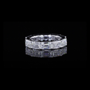 5.29 Cts 14k White Gold Emerald Shape Eternity Band Eternity Band