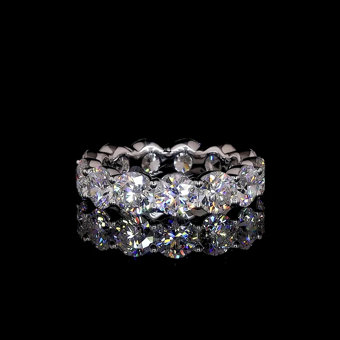 5.82 Cts 14k White Gold Round Shape Eternity Band Eternity Band