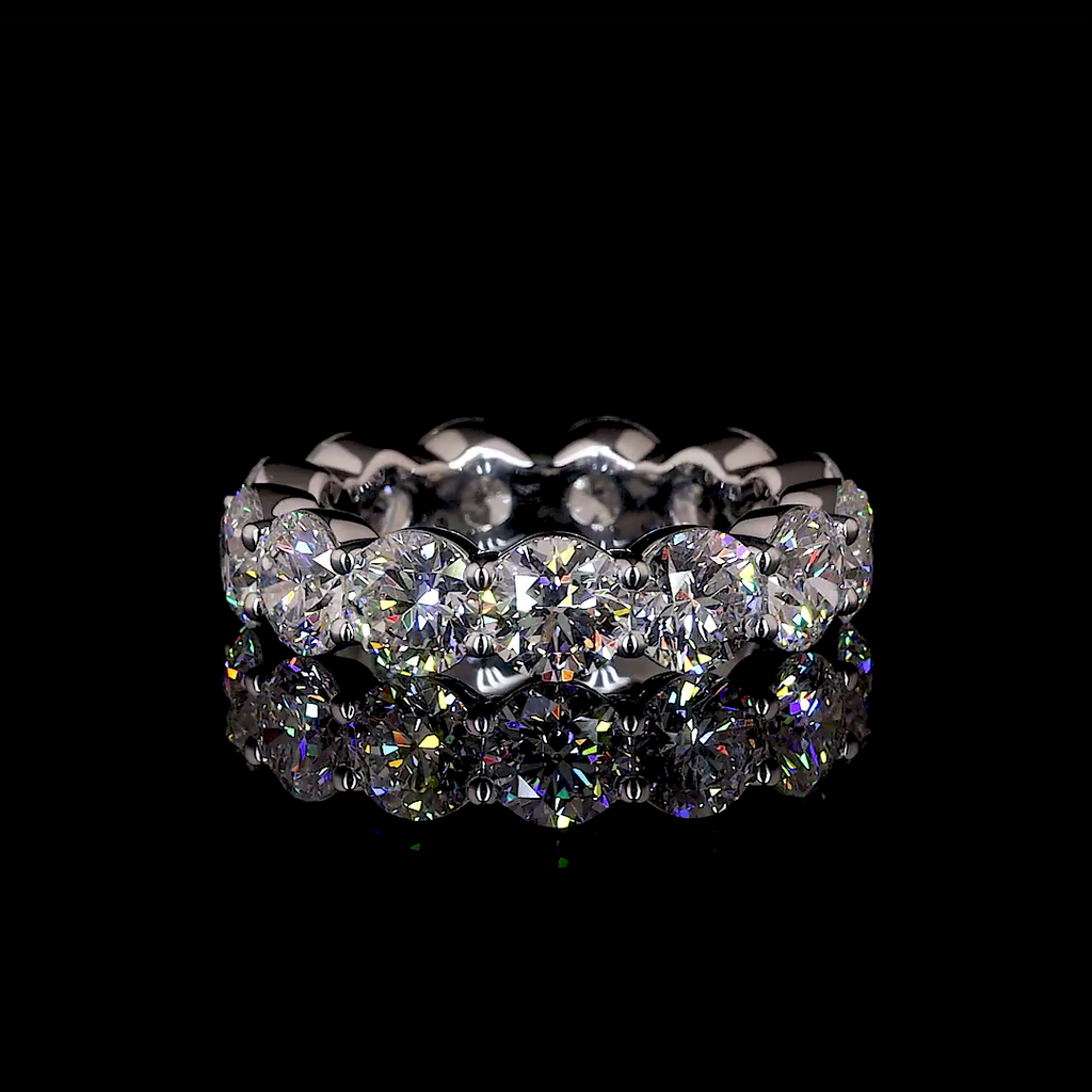 6.83 Cts 14k White Gold Round Shape Eternity Band Eternity Band