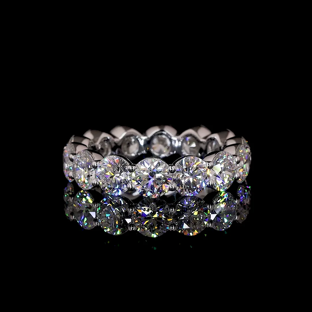 5.29 Cts 14k White Gold Round Shape Eternity Band Eternity Band