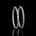 5.61 Cts 14k White Gold Oval Shape Hoops Earring