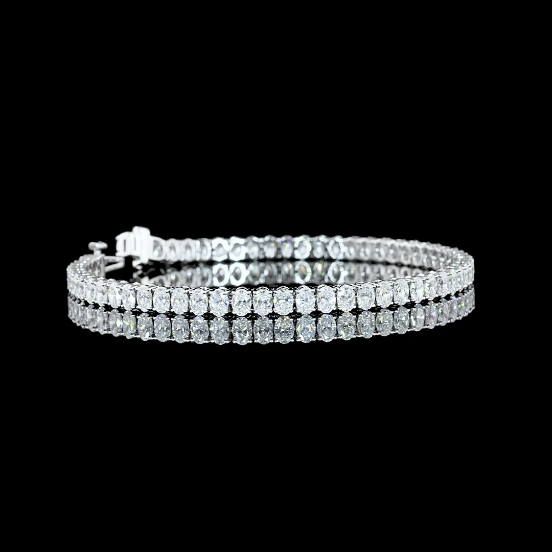 7 Cts 14k White Gold Oval Shape Tennis Bracelet