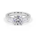 2.71 Cts 14k White Gold Round Shape 3 Stones Ring