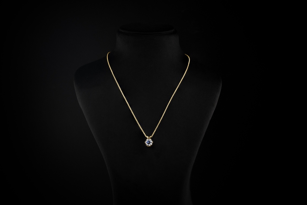 2.06 Cts 14k Yellow Gold Old European Brilliant Shape Solitaire Pendant