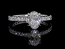 1.75 Cts 14k White Gold Oval Shape Hidden Halo Ring