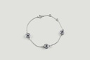 3.18 Cts 14k White Gold Old European Brilliant Shape Station Bracelet