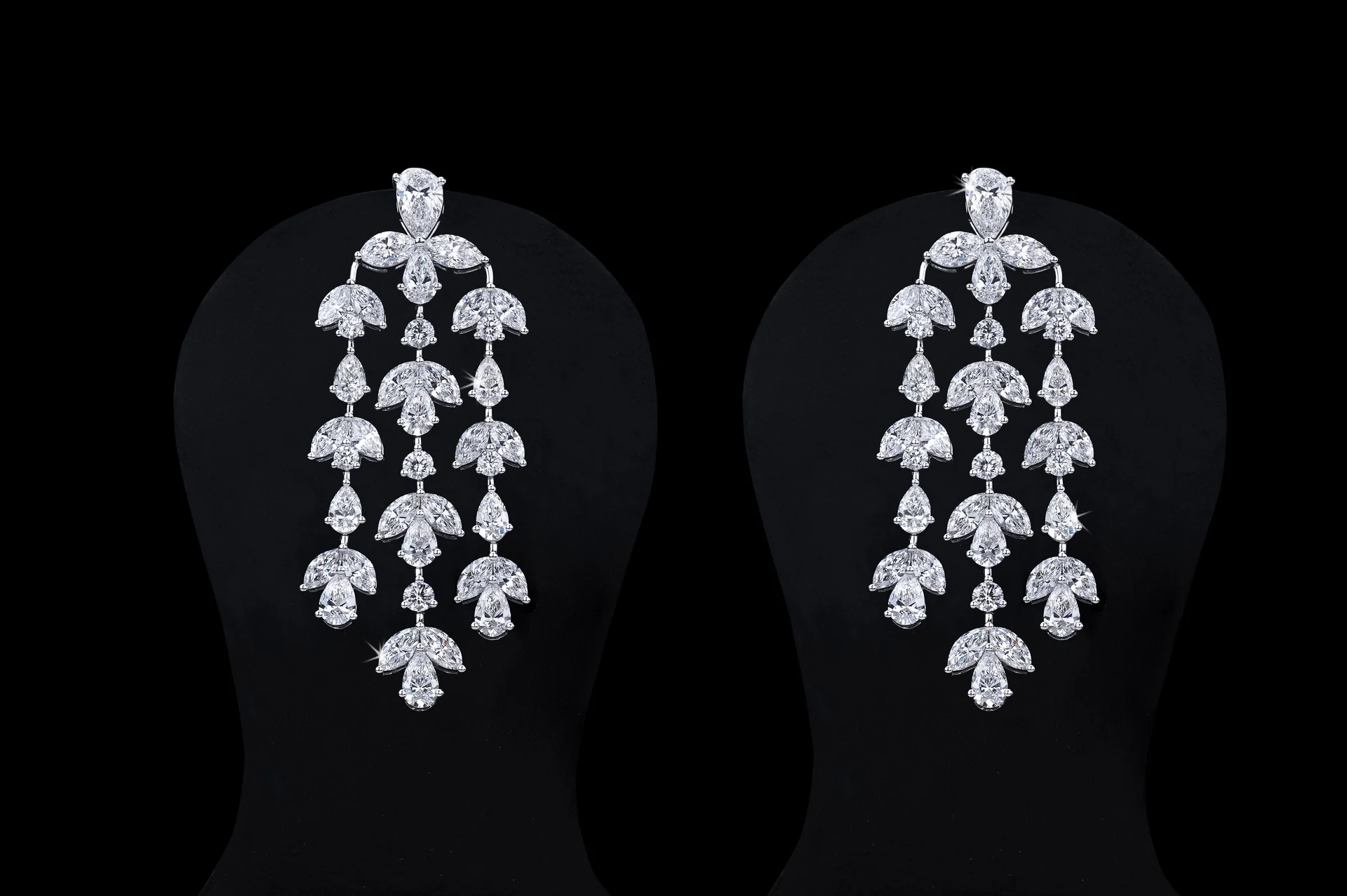 15.3 Cts 14k White Gold Mix Shape Special Earring