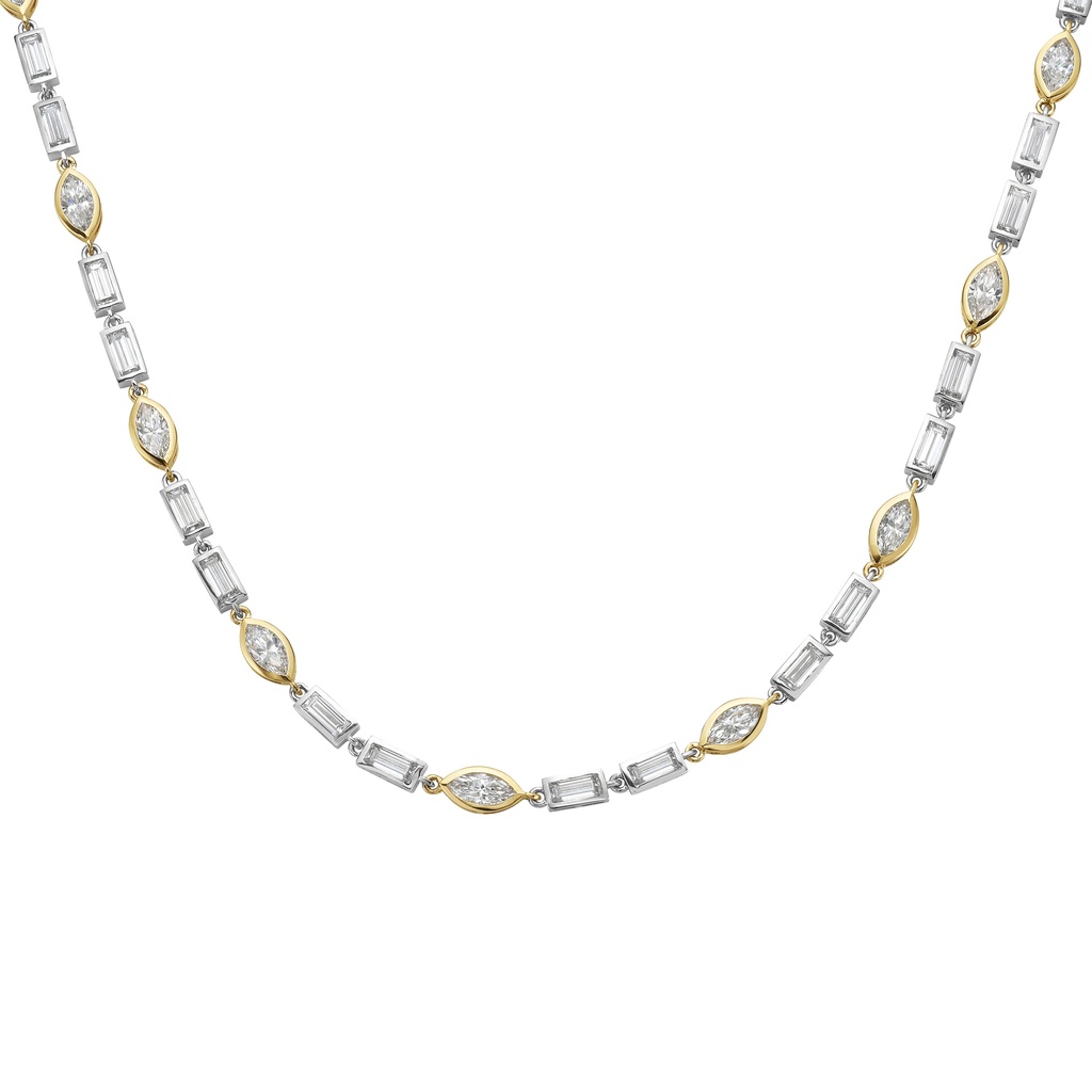 11.6 Cts Mix Shape Tennis Necklace