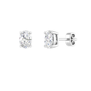 1.04 Cts 18k White Gold Oval Shape Studs Earring