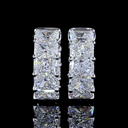 4.88 Cts 14k White Gold Radiant Shape Huggies Earring