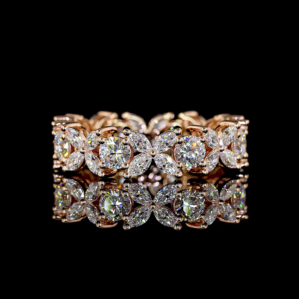 2.34 Cts 14k Rose Gold Mix Shape Eternity Band Eternity Band