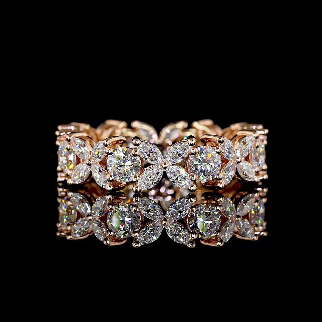 2.34 Cts 14k Rose Gold Mix Shape Eternity Band Eternity Band