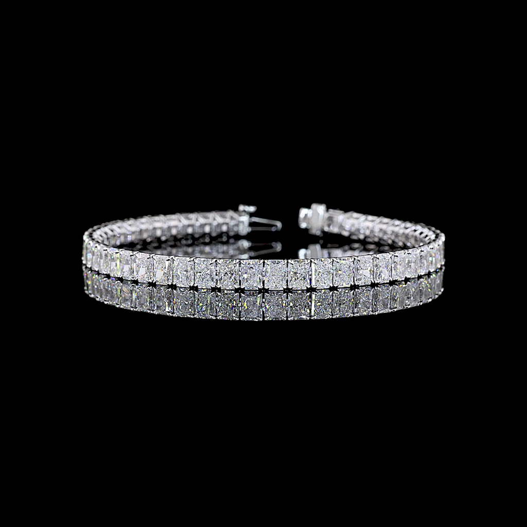 15.82 Cts 14k White Gold Radiant Shape Tennis Bracelet
