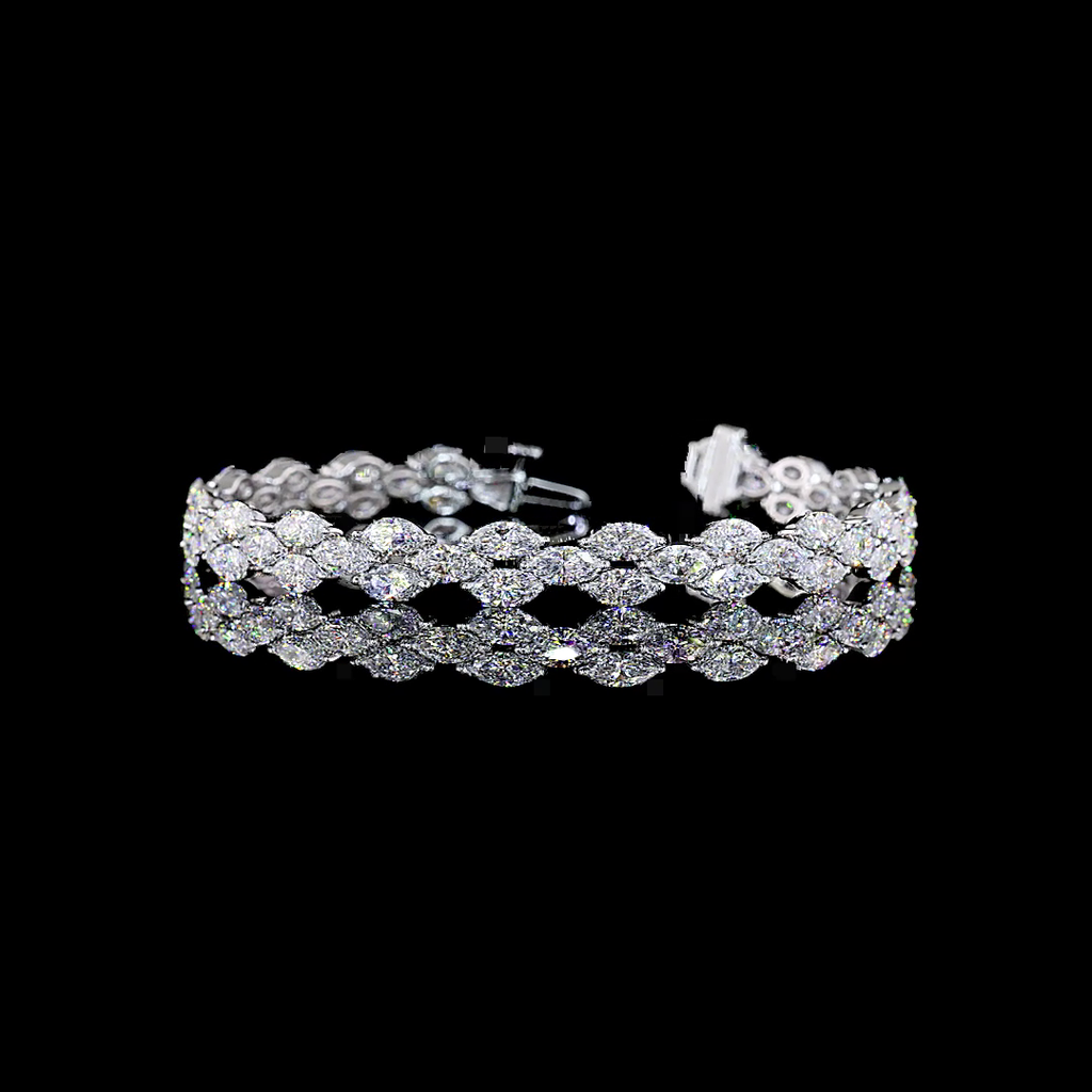 11.55 Cts 14k White Gold Mix Shape Special Bracelet