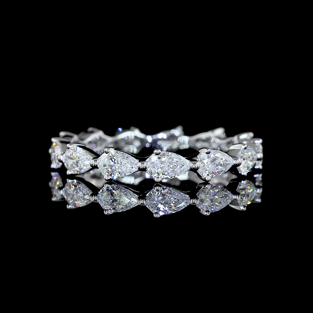 1.44 Cts 14k White Gold Pear Shape Eternity Band Eternity Band