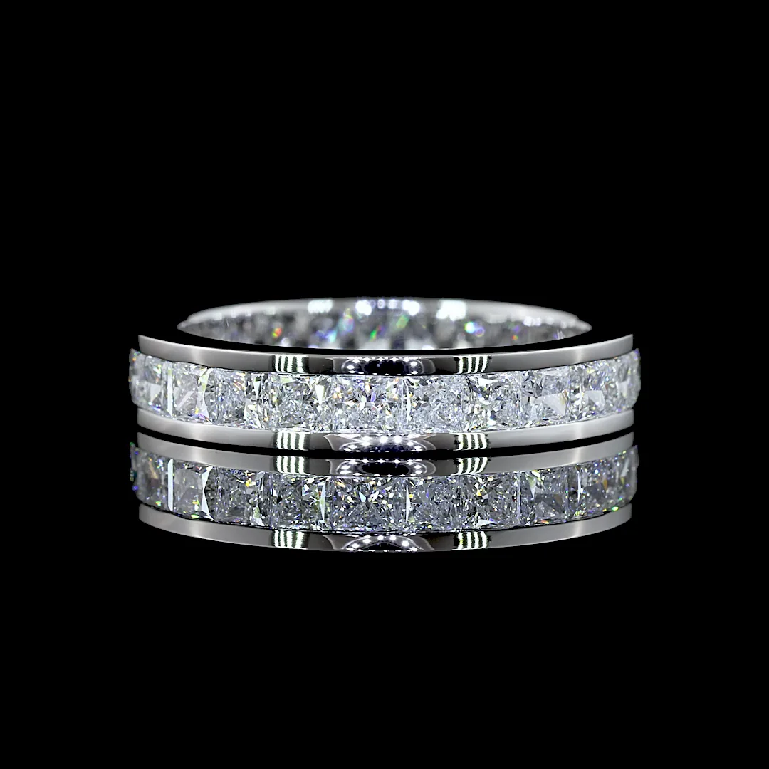2.52 Cts 14k White Gold Princess Shape Eternity Band Eternity Band