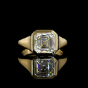 3.02 Cts 14k Yellow Gold Asscher Shape Solitaire Ring