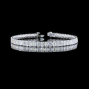 14.01 Cts 14k White Gold Emerald Shape Tennis Bracelet
