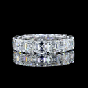 7.03 Cts 14k White Gold Asscher Shape Eternity Band Eternity Band