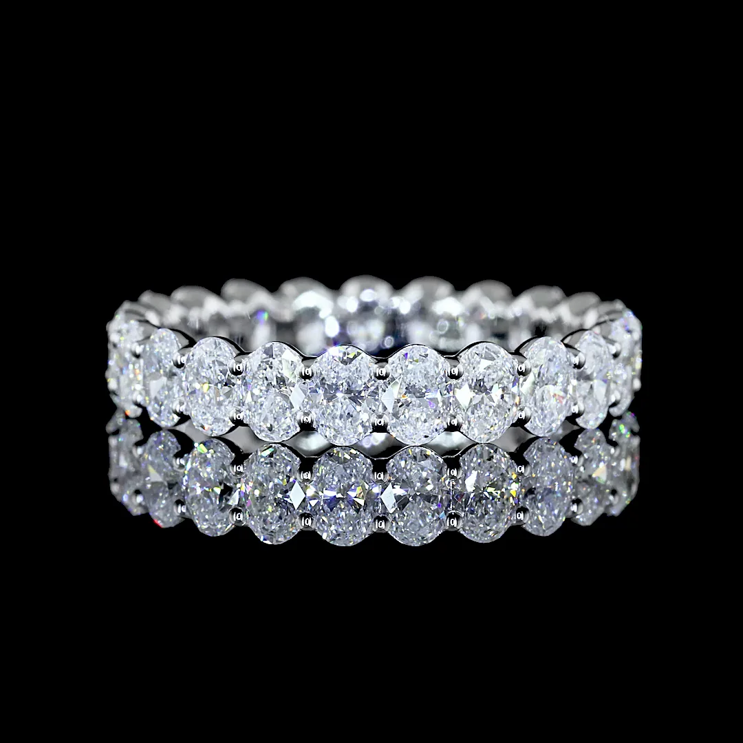 2.28 Cts 18k White Gold Oval Shape Eternity Band Eternity Band