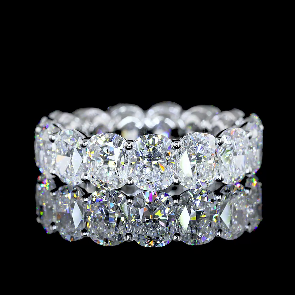 7.36 Cts 14k White Gold Cushion Brilliant Shape Eternity Band Eternity Band
