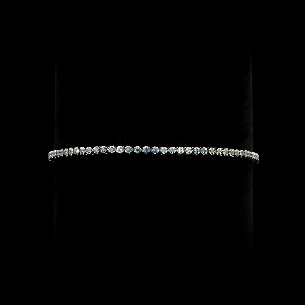 0.93 Cts 14k Yellow Gold Round Shape Tennis Bracelet