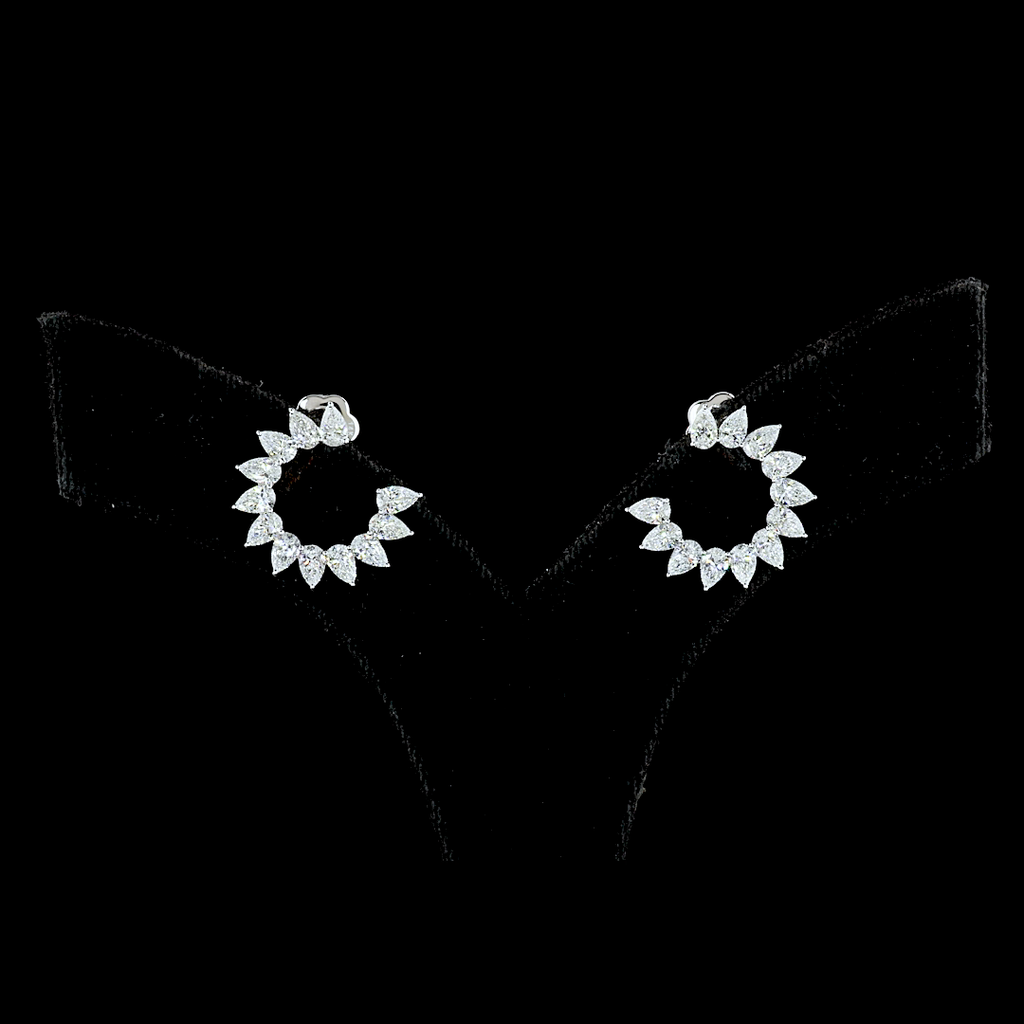 2.75 Cts 14k White Gold Pear Shape Special Earring