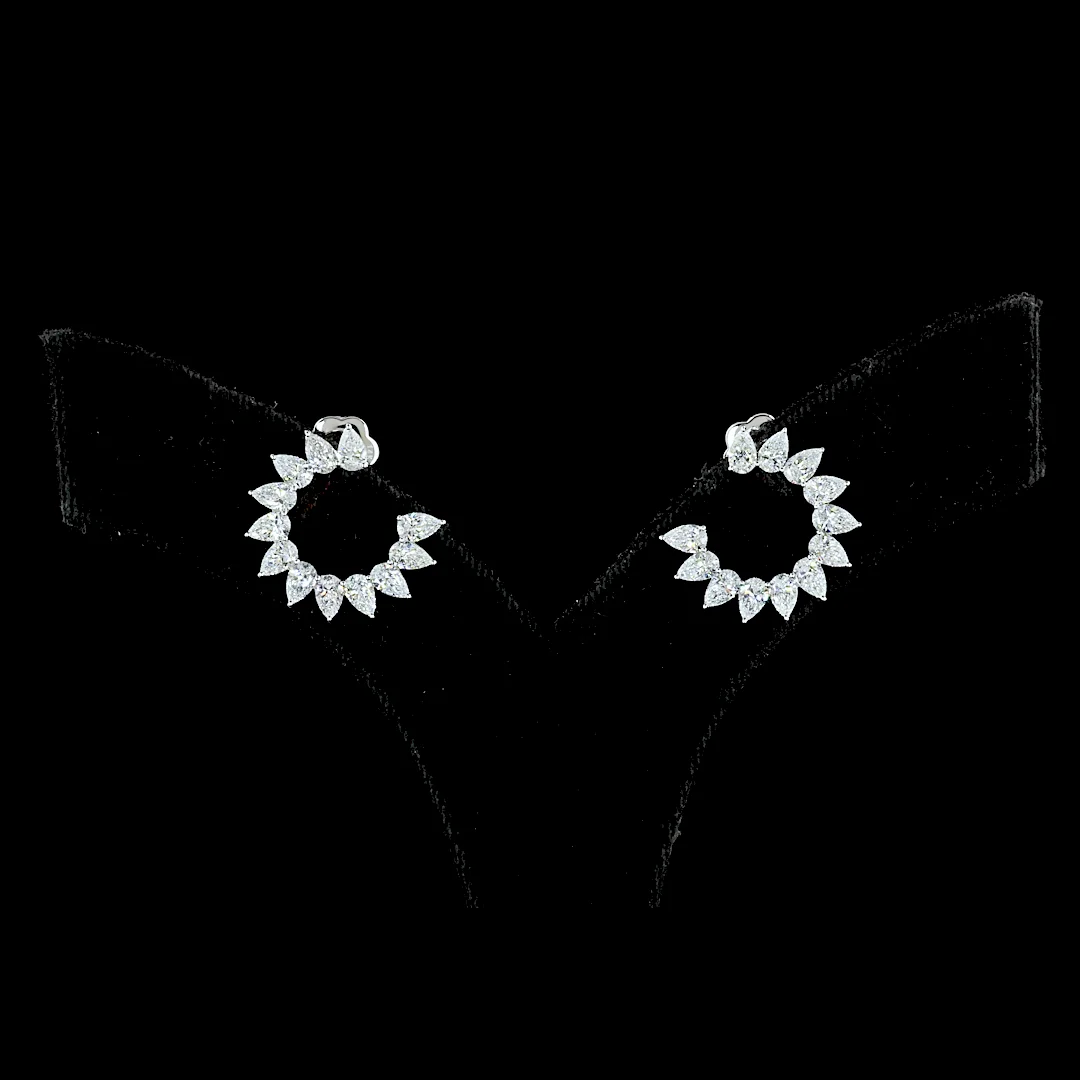 2.75 Cts 14k White Gold Pear Shape Special Earring