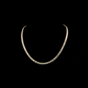 14.96 Cts 14k Yellow Gold Emerald Shape Tennis Necklace