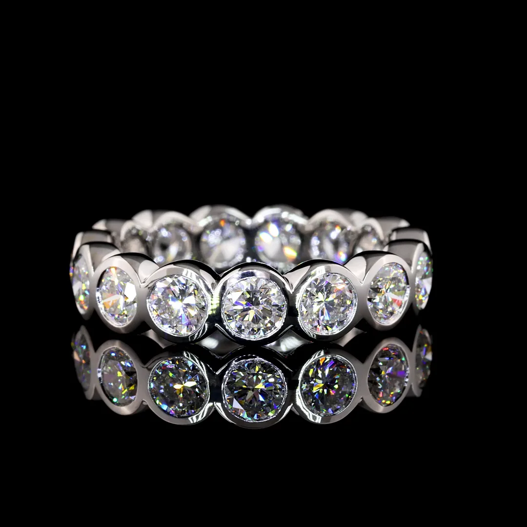 3 Cts 14k White Gold Round Shape Eternity Band Eternity Band