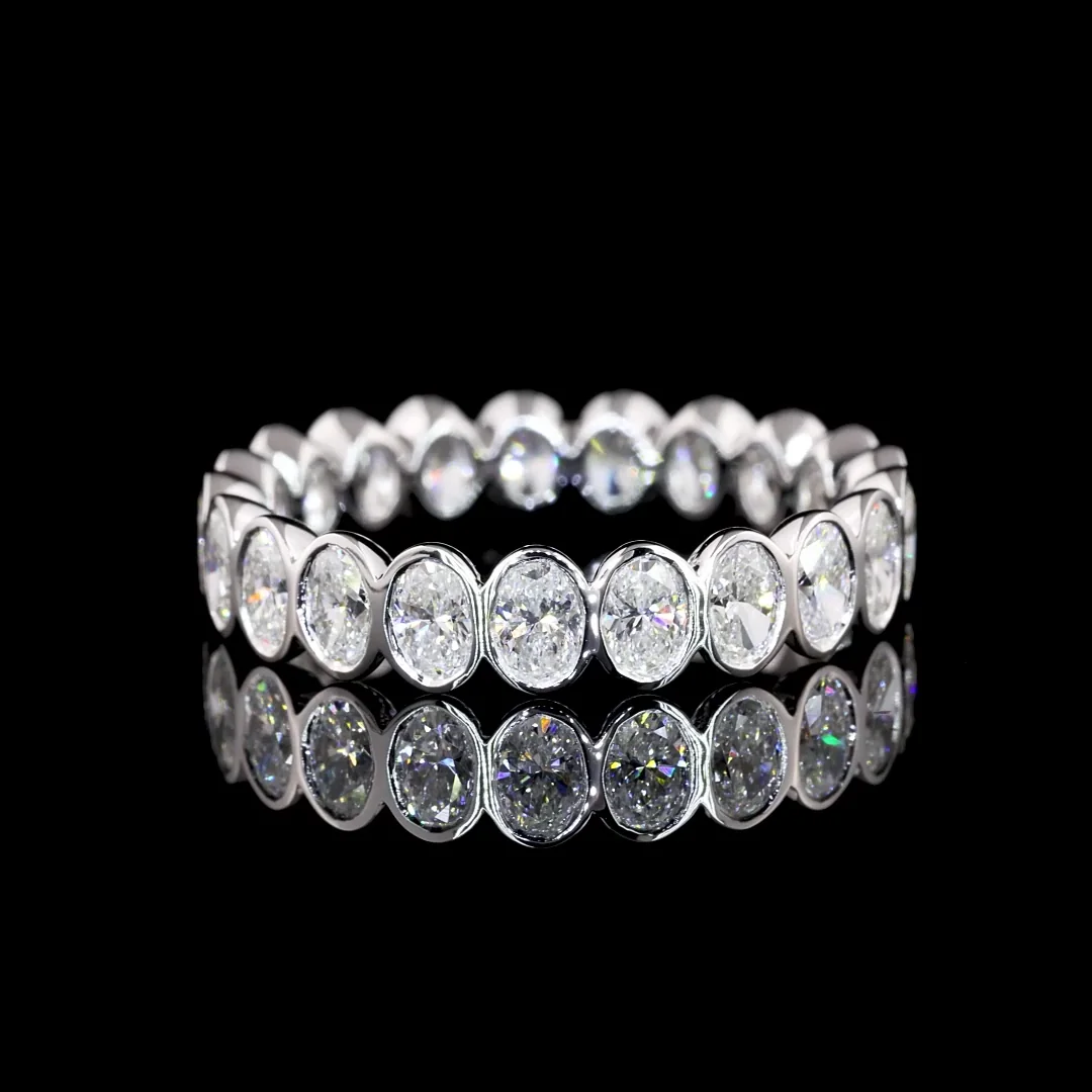 1.88 Cts 14k White Gold Oval Shape Eternity Band Eternity Band