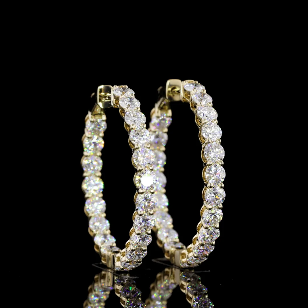 4.26 Cts 14k Yellow Gold Round Shape Hoops Earring