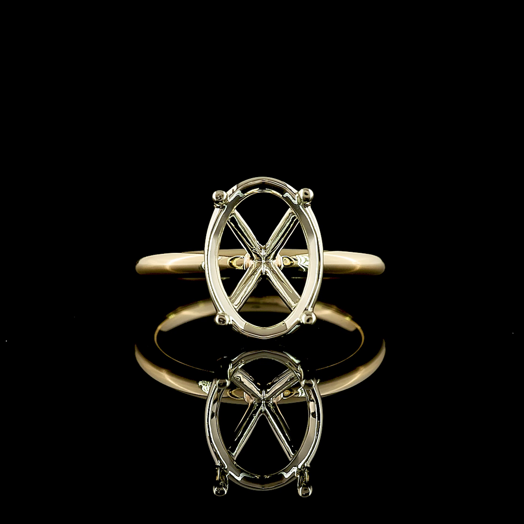 0 Cts 14k Two Tone Shape Solitaire Ring