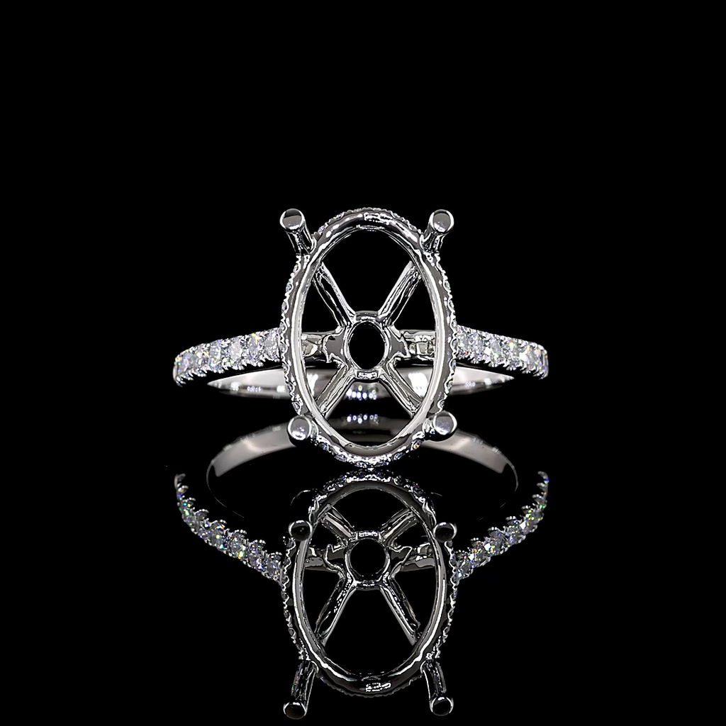 0.37 Cts Platinum Round Shape Hidden Halo Ring