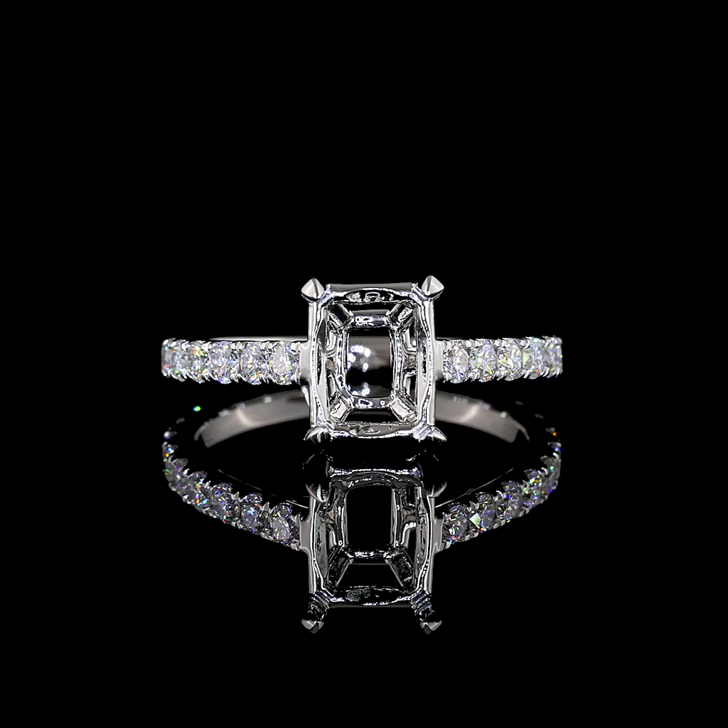 0.81 Cts Platinum Round Shape Hidden Halo Ring