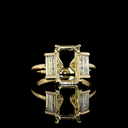 0.69 Cts 14k Yellow Gold Shape 3 Stones Ring