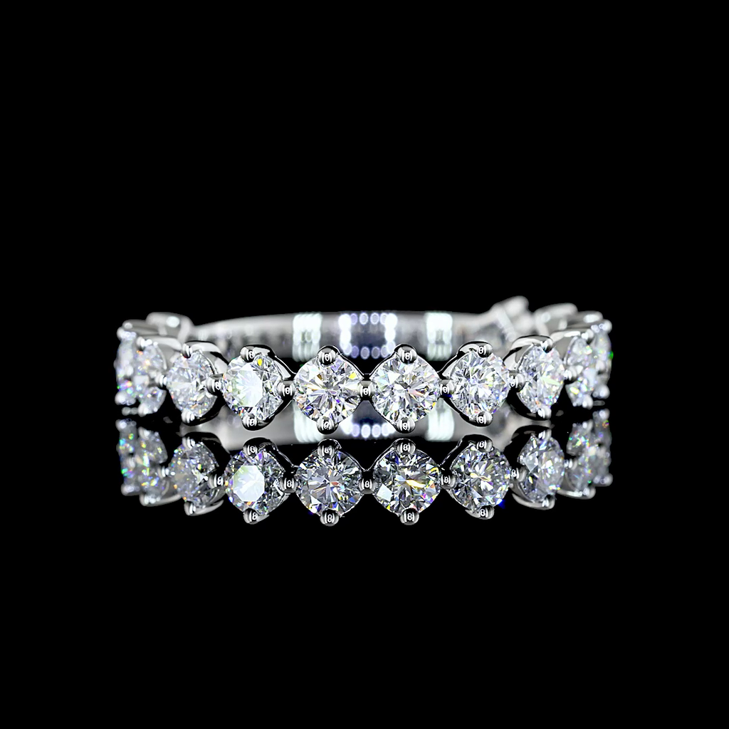1.2 Cts Platinum Round Shape 3/4 Band Eternity Band