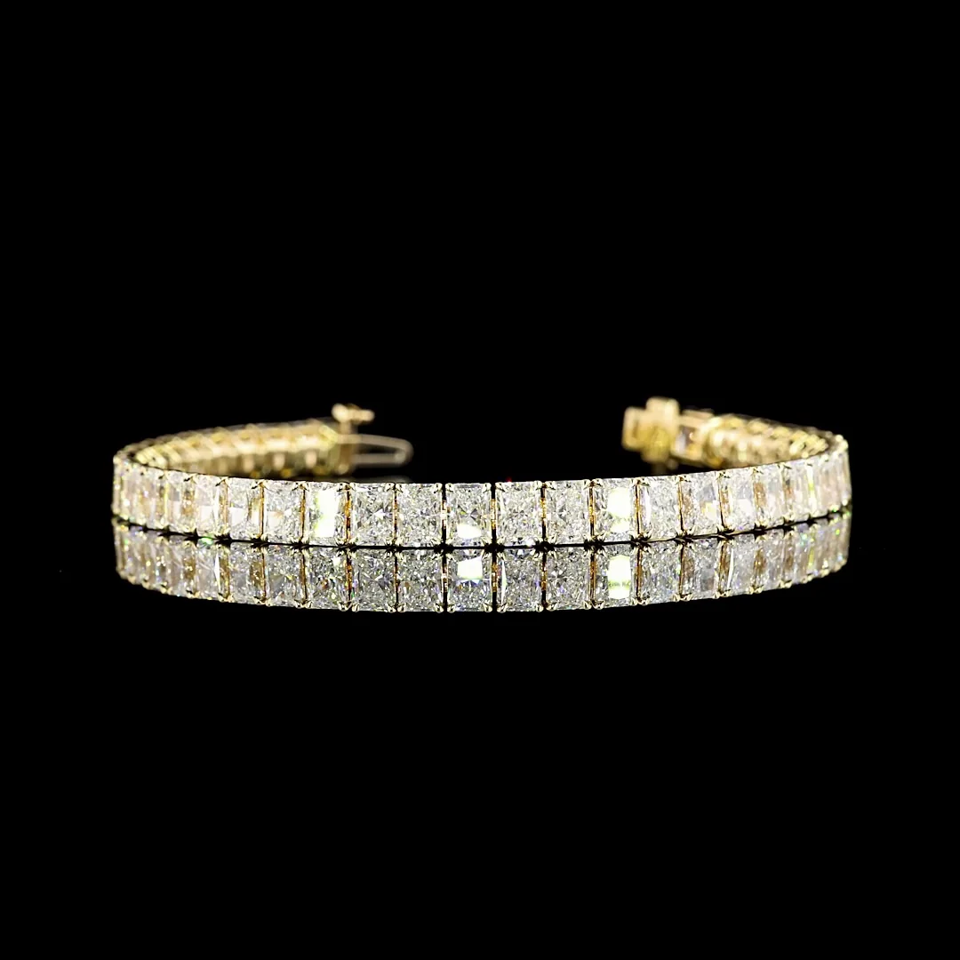 15.13 Cts 14k Yellow Gold Radiant Shape Tennis Bracelet