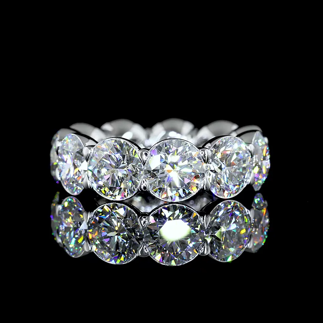 11.29 Cts 14k White Gold Round Shape Eternity Band Eternity Band