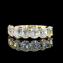 2.16 Cts 14k Yellow Gold Antique Cushion Shape 7 Stones Eternity Band