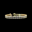 4.96 Cts 14k Yellow Gold Round Shape Station Line Tennis Bracelet