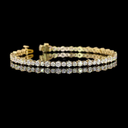 4.8 Cts 14k Yellow Gold Round Shape Station Line Tennis Bracelet