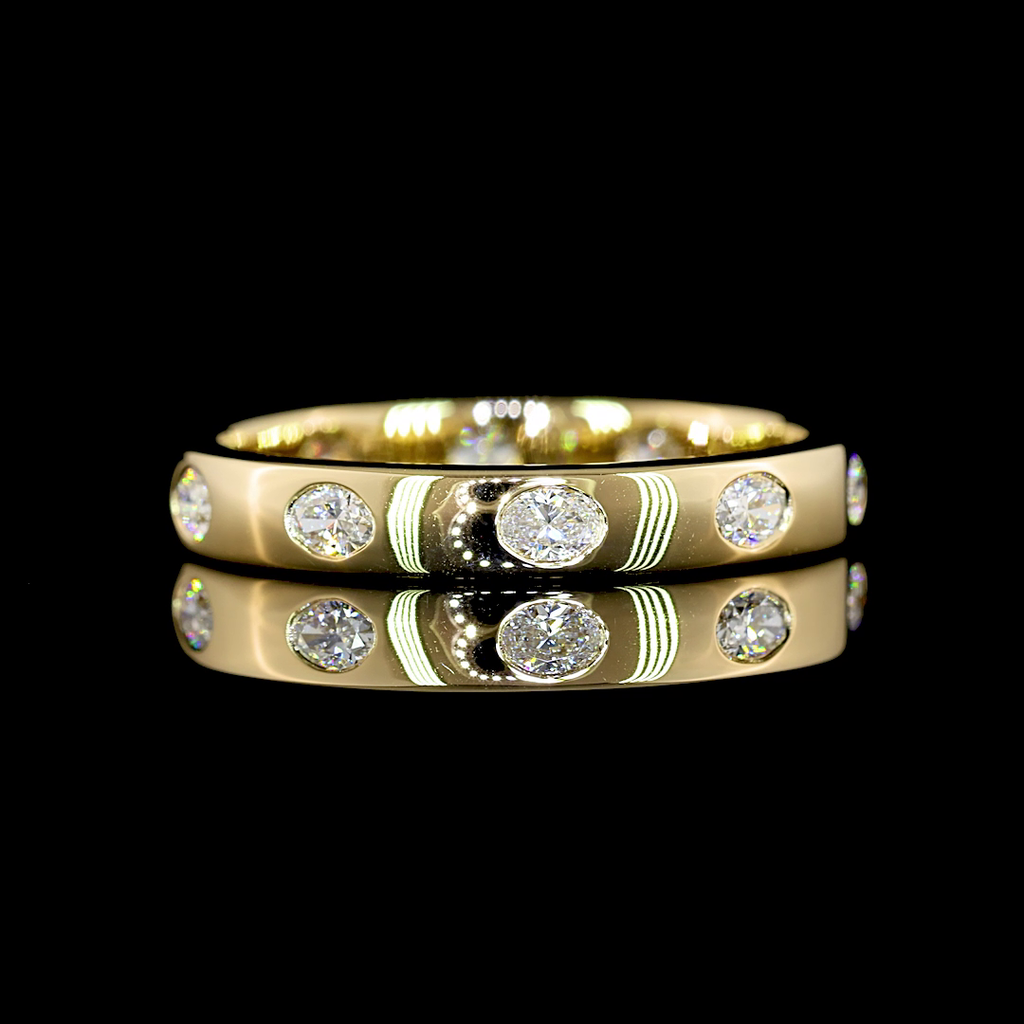 0.55 Cts 14k Yellow Gold Oval Shape Eternity Band Eternity Band