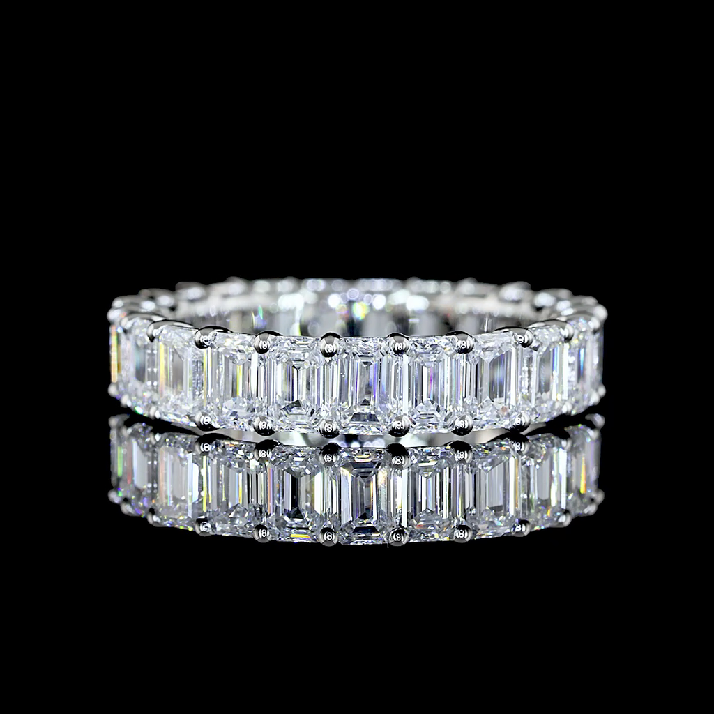 3.5 Cts Platinum Emerald Shape Eternity Band Eternity Band