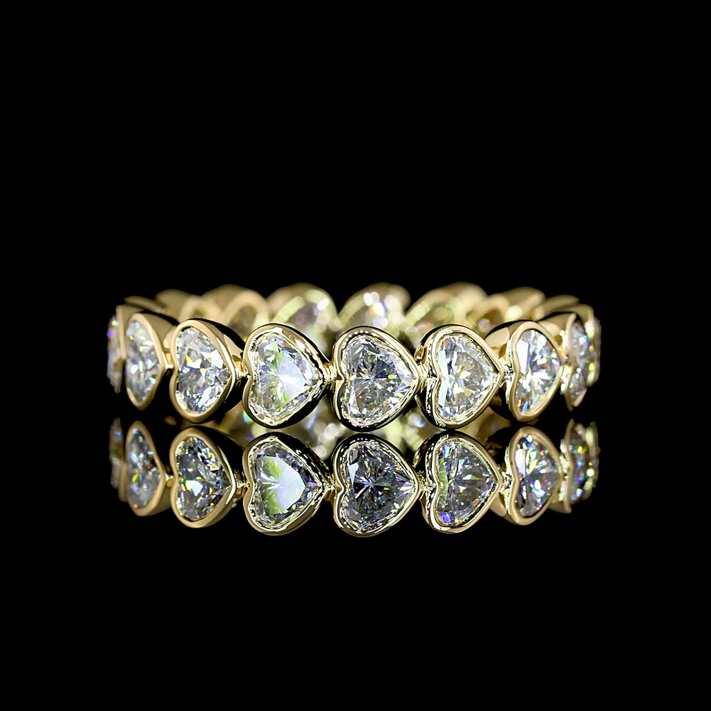 2.44 Cts 14k Yellow Gold Heart Shape Eternity Band Eternity Band