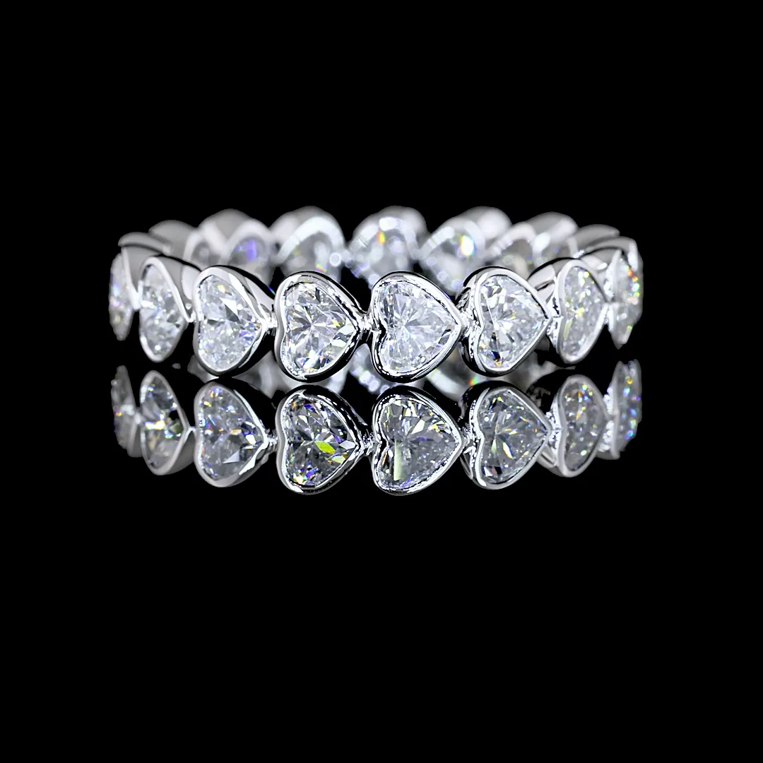 2.42 Cts 14k White Gold Heart Shape Eternity Band Eternity Band