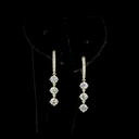 2.09 Cts 14k Yellow Gold Round Shape Hanging Earring
