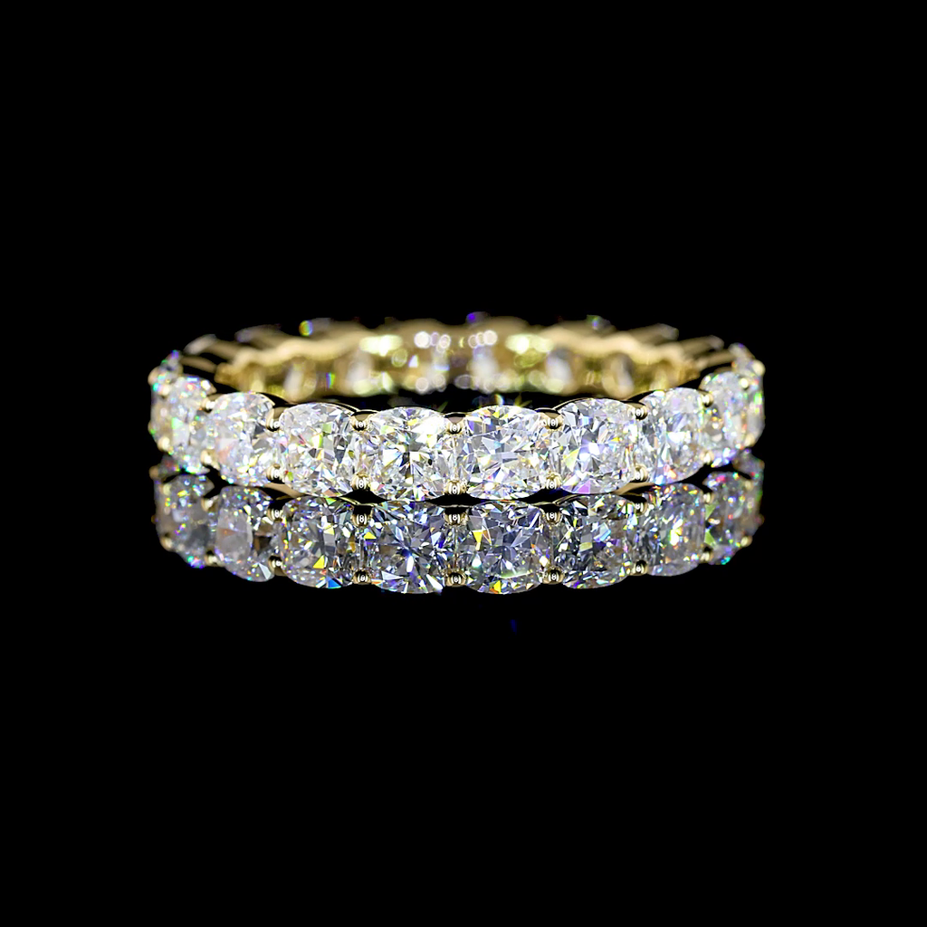 3.3 Cts 14k Yellow Gold Square Cushion Brilliant Shape Eternity Band Eternity Band