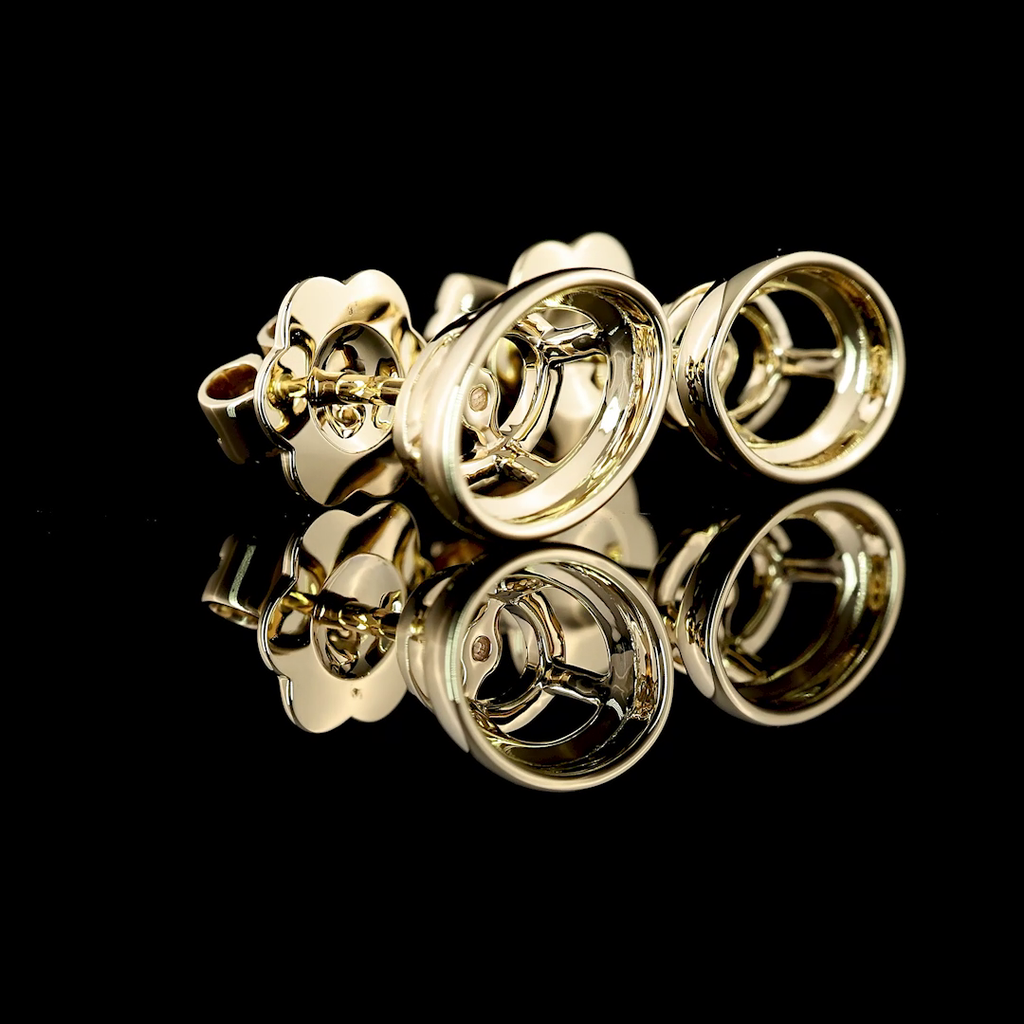 2.4 Cts 14k Yellow Gold Oval Shape Studs Earring
